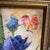 European School 20th Century Oil on Canvas Impressionist Floral Still Life Blue Irises and Butterfly Framed Signed For Sale - Image 9 of 10