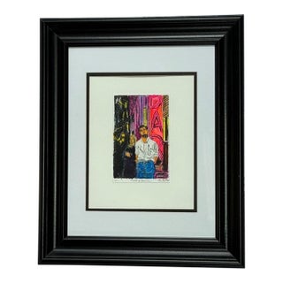Late 20th Century Jerry Difalco (1952-2021) Kettle of Kerouac Signed Painting & Etching Print 1/1 Artist's Proof For Sale