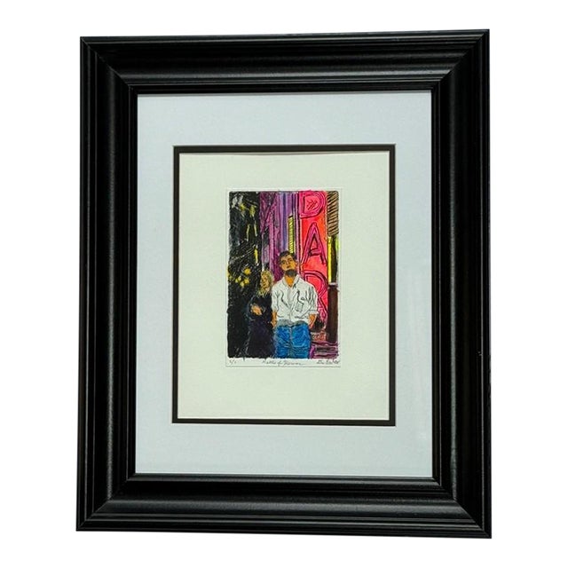 Late 20th Century Jerry Difalco (1952-2021) Kettle of Kerouac Signed Painting & Etching Print 1/1 Artist's Proof For Sale