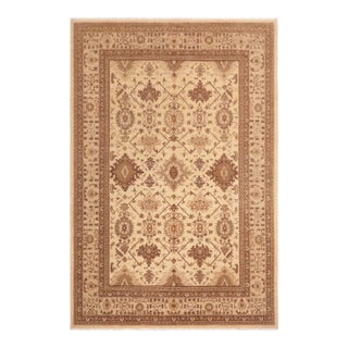 Shabby Chic Ziegler Mario Ivory Tan Hand-Knotted Wool Rug - 8'4'' X 10'2'' For Sale