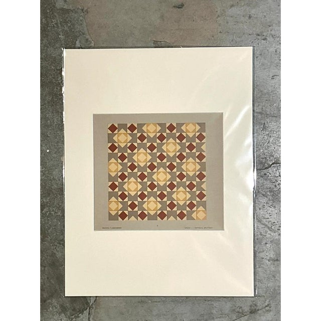 Vintage Geometric Tile Pattern Serigraph For Sale - Image 11 of 12