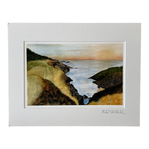 Watercolor Print Coastal Landscape "North of Manzanita" -Signed