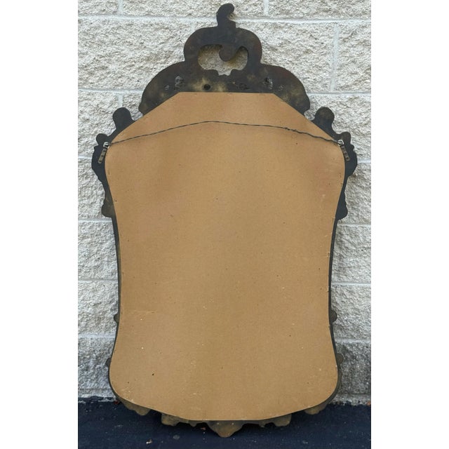 Gold Vintage Gilded French Baroque Carved Wall Mirror For Sale - Image 8 of 10