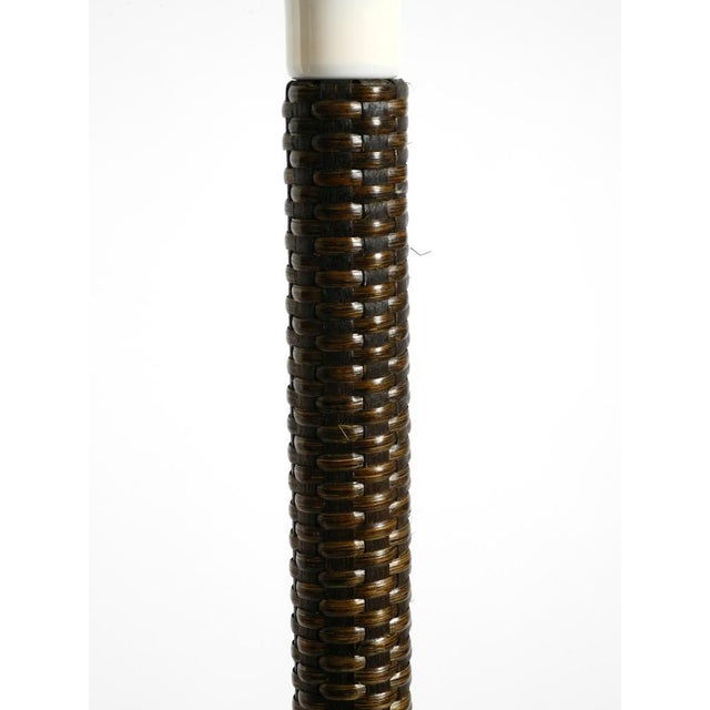 Pop Art Tulip Floor Lamp with Dark Brown Wicker Frame and Acrylic Glass Shade, 1970s For Sale - Image 12 of 18