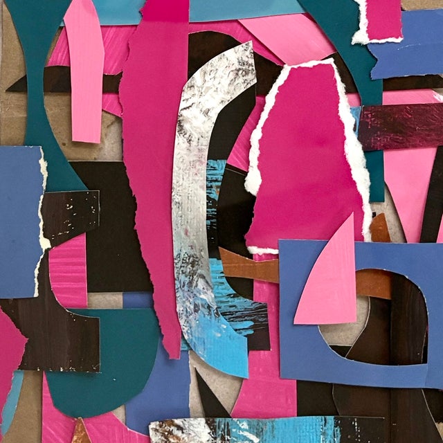 Original art painted collage by robin. Mixed media on paper made in France. Framed under polystyrene with acid free mat....