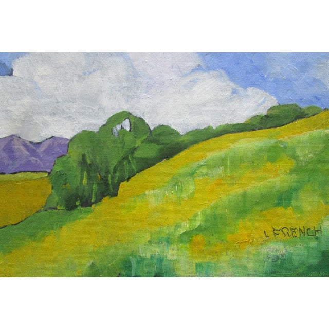 Wild Yellow Mustard Lynne French California Landscape 8x10 Oil For Sale - Image 4 of 5