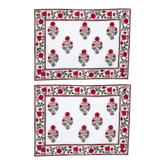 Amaya Red Placemats - a Pair For Sale