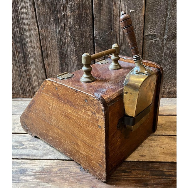 Brown Antique English Oak Coal Bin For Sale - Image 8 of 10