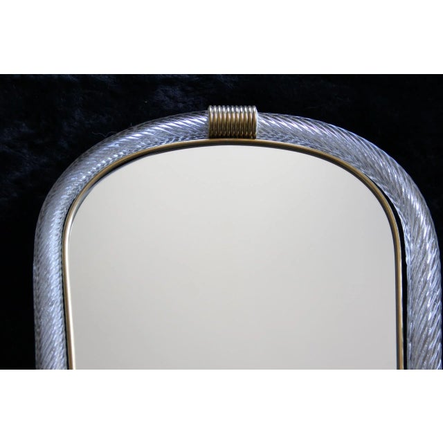 Twisted White Murano Glass Mirror in the style of Barovier, 2000s For Sale - Image 15 of 18