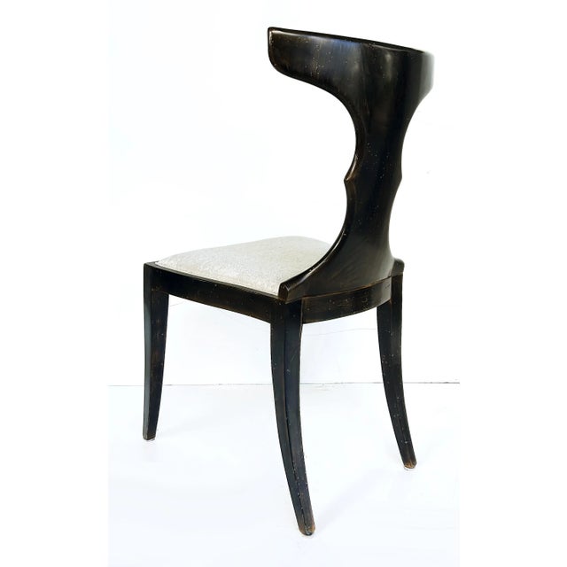 Ebony Pregno Srl Italian Upholstered Klismos Style Dining Chairs, Set of 6 For Sale - Image 8 of 12