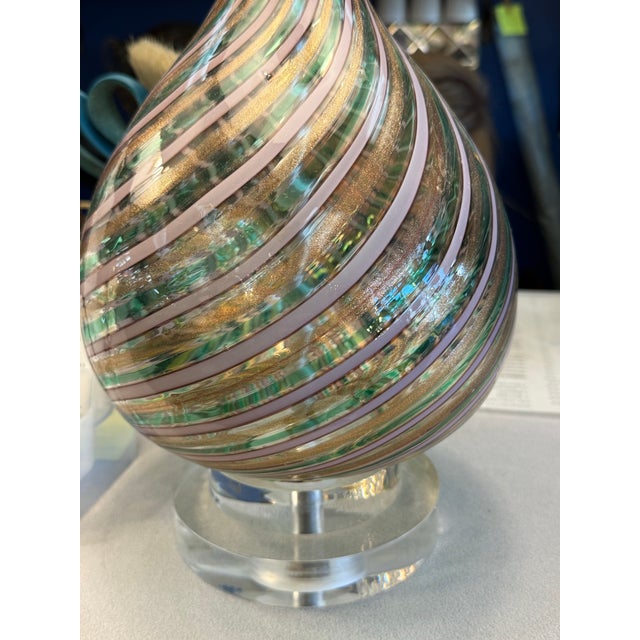 Mid-Century Modern 1970s Pair of Dino Martens Murano Glass Lamps For Sale - Image 3 of 9