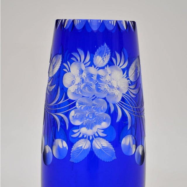 Bohemian Crystal Glass Table Lamp, Vase and Dish, 1910s, Set of 3 For Sale - Image 9 of 14