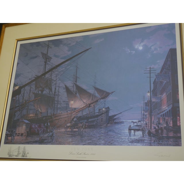 Printmaking Materials Maritime Heritage New York Framed Lithograph Print For Sale - Image 7 of 12