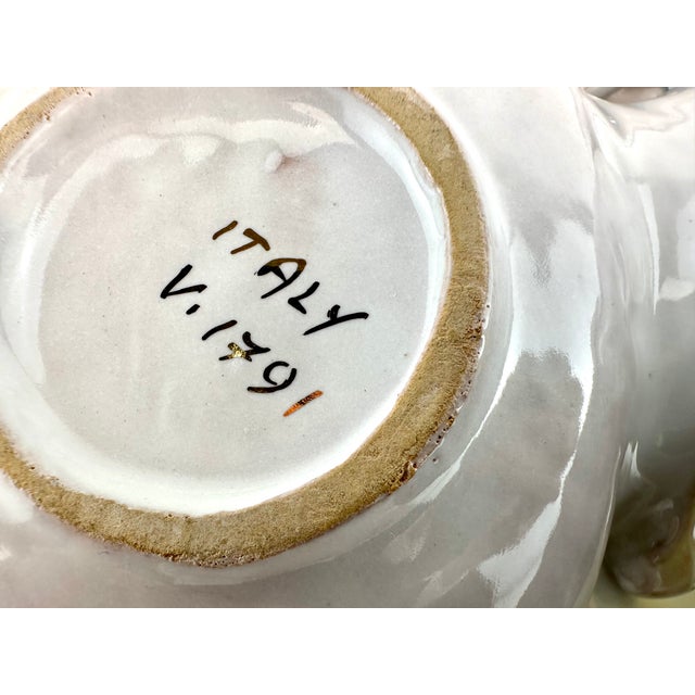 1960s Mid-Century Hand Painted Blue Bow Decorative Dish For Sale - Image 12 of 12