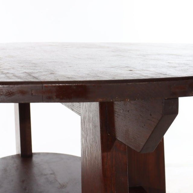 Arts & Crafts Limbert Cut-Out Mission Oak Double Oval Table C1910 For Sale - Image 6 of 7