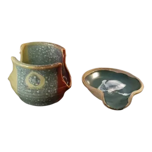1990s Pair of Studio Art Pottery