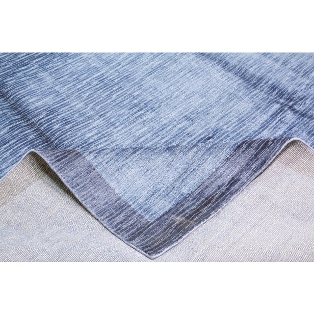 1990s Modern Minimalist Hand Knotted Silk Rug With Soft Texture,8'X10'3" For Sale In New York - Image 6 of 7