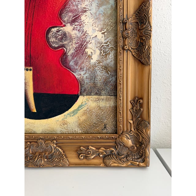 Paint Original Textured Oil Painting “Nocturne” by Alena Kalen Framed Musical Violin For Sale - Image 7 of 13