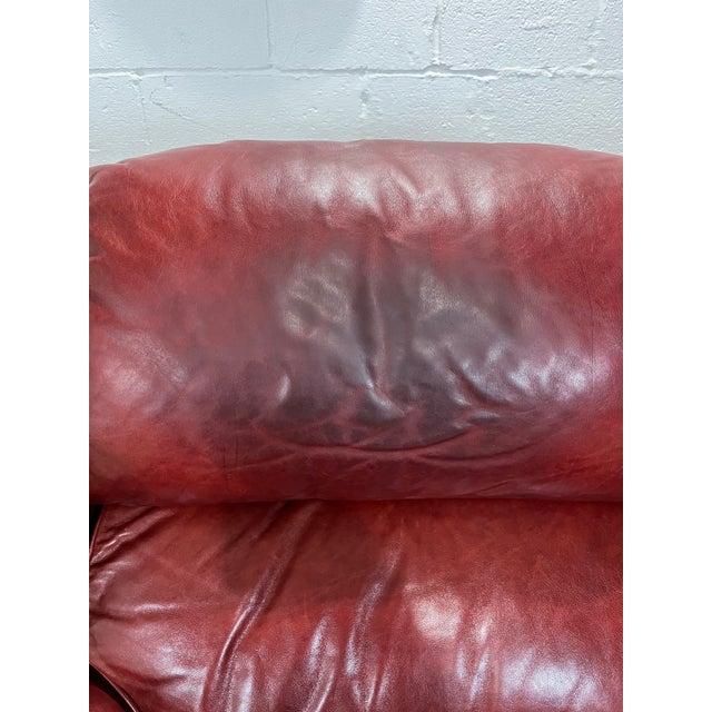 Napoleon III Style Leather Wingback Recliner Library Armchair For Sale - Image 10 of 12