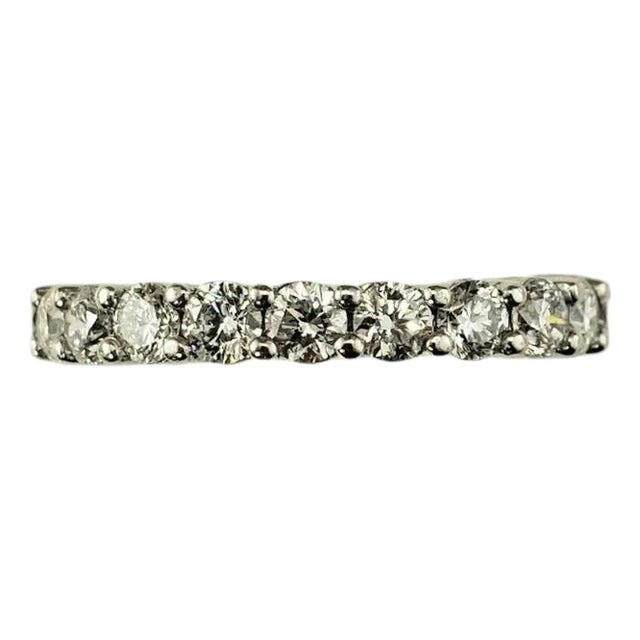 Late 20th Century Platinum Diamond Eternity Band Ring, Size 6.75 For Sale
