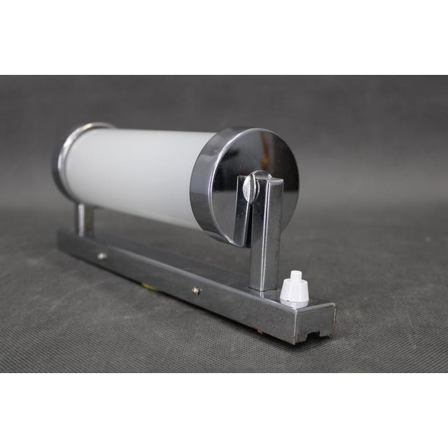 Vintage Bauhaus Chrome and Milk Glass Tubular Wall Light, 1930s For Sale - Image 4 of 12
