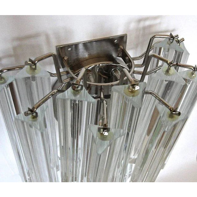 Chrome Venini Italian Triedi Glass Wall Sconces - a Pair For Sale - Image 8 of 12