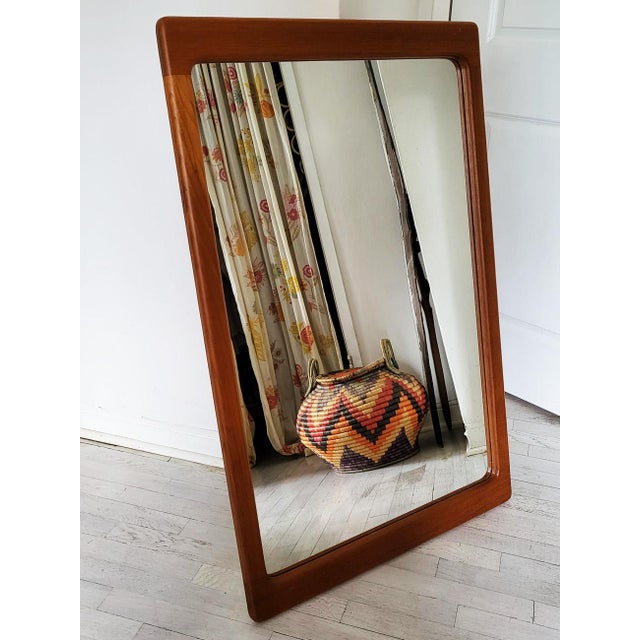 1970s Dyrlund Teak Framed Wall Mirror Chairish