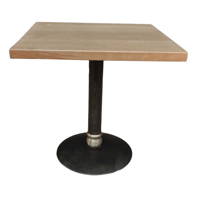 Vintage Oak Bistro Table, 1960s For Sale