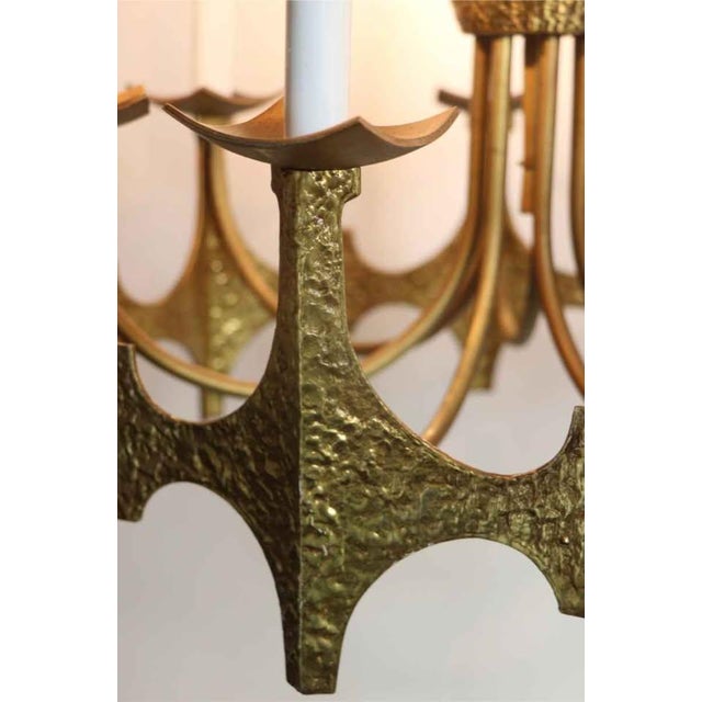 Metal 1960s MCM Vintage Brutalist Chandelier by Moe Bridges For Sale - Image 7 of 8