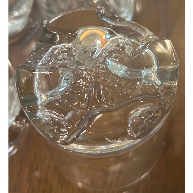 Littala Gaissa whisky glasses in pristine condition. These glasses are known for their heavy base featuring a sculpted,...