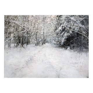 Janis Zingitis, Winter Road in the Forest, 2023, Oil on Canvas For Sale