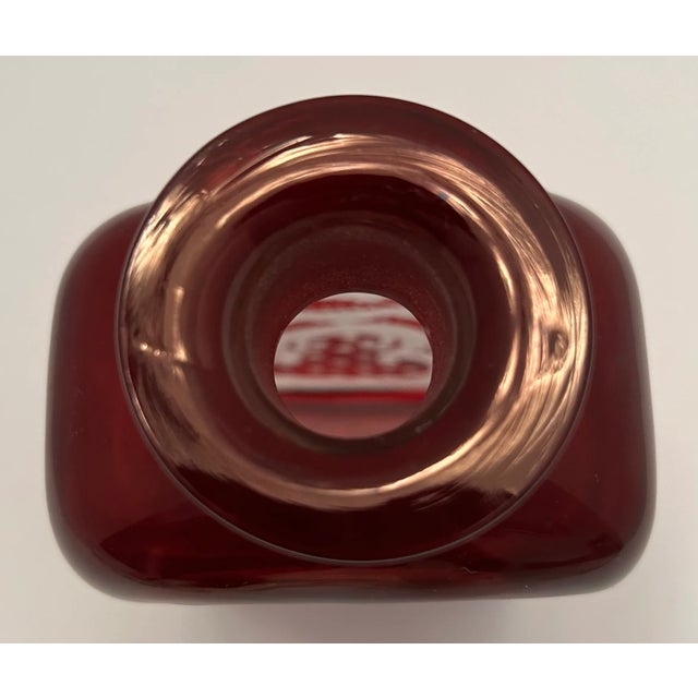 Early 20th Century Early 20th Century Cut-To-Clear Royal Ruby Red Bohemian Glass Decanter For Sale - Image 5 of 11
