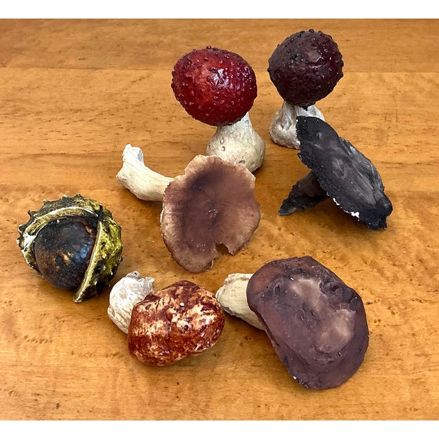 Vintage Glazed Ceramic Mushrooms - Set of 3 For Sale - Image 9 of 12