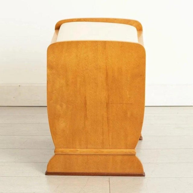 British Art Deco Birdseye Maple Dressing Stool, 1930 For Sale - Image 3 of 6