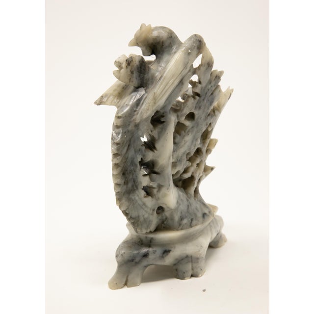 Stone Gray Mid 20th Century Chinese Soapstone Hand-Carved with Phoenix For Sale - Image 8 of 13