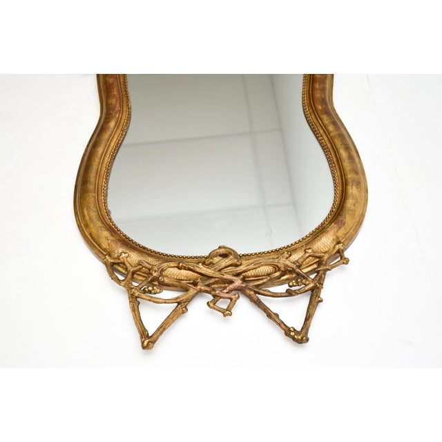 Glass Antique Italian Giltwood Mirror, 1860s For Sale - Image 7 of 10