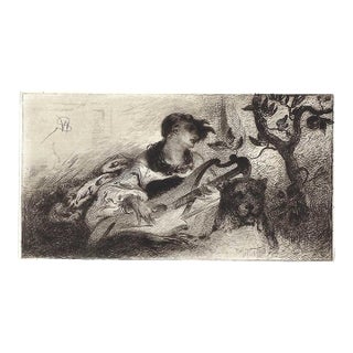 1883 Walter Shirlaw Italia Etching For Sale