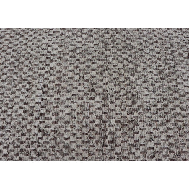 Textile Modern Hand-Knotted Rug in Wool With All-Over Geometric Checkerboard Design 10'10 X 14'0 For Sale - Image 7 of 11