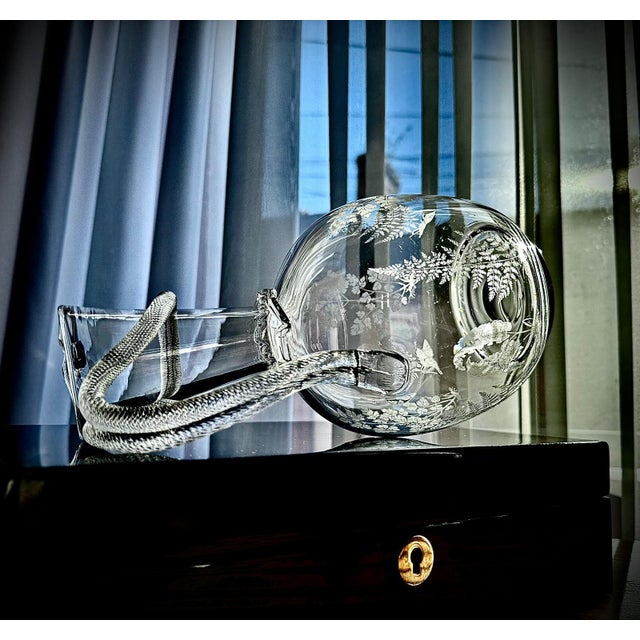 Victorian Etched Glass Amphora Jug with Serpent Handle, 1880s For Sale - Image 15 of 18