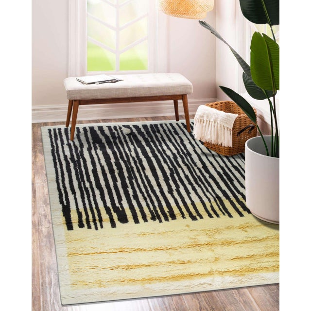 9x12 Mira Iris Yellow Tribal Modern Hand Knotted Wool Carpet Rug For Sale - Image 4 of 8