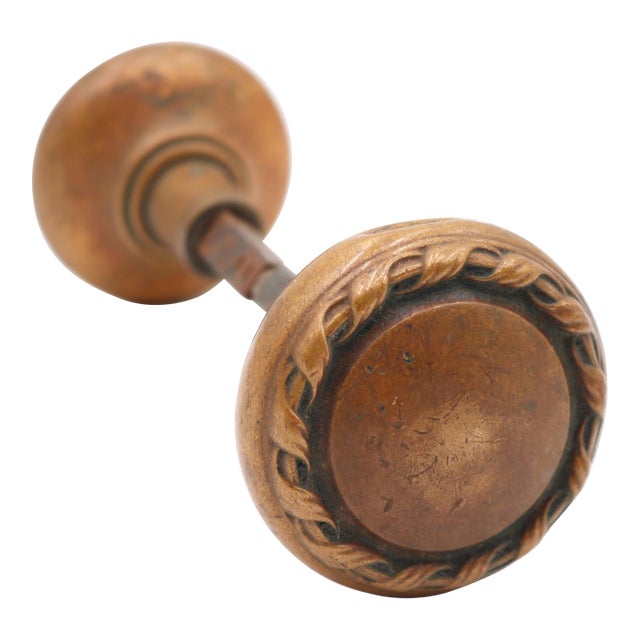 Pair of 1910s Brass Lockwood Tours Entry Door Knobs For Sale