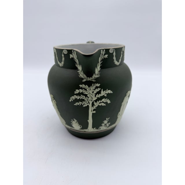 Antique Olive Green Wedgwood Jasperware Pitcher England, Circa 1891–1908 For Sale - Image 12 of 18