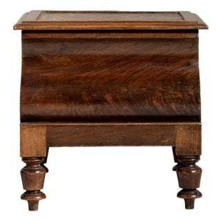 19th Century Victorian Storage Chest With Leather Top For Sale