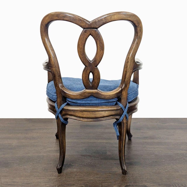 1990s Vintage Wood Dining Chair With Cane Seat For Sale - Image 5 of 14