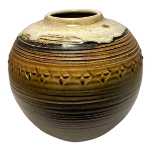 Vintage Japanese Kiyomizu Yaki Kiln of Kyoto Ceramic Vessel by Fujihira Seibun 正文