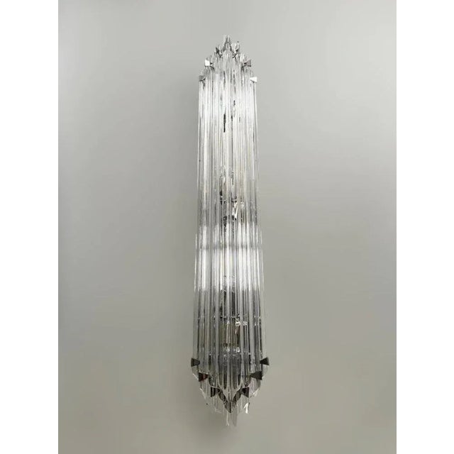 Transparent 21st Century Maestoso Murano Triedri Glass Rod Sconce by Fabio LTD For Sale - Image 8 of 12