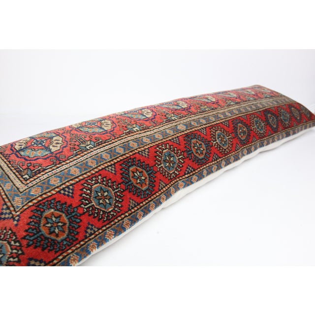 Art Deco Vintage Turkoman Long Rug Pillow Cushion Cover -15'' X 46'' For Sale - Image 3 of 9