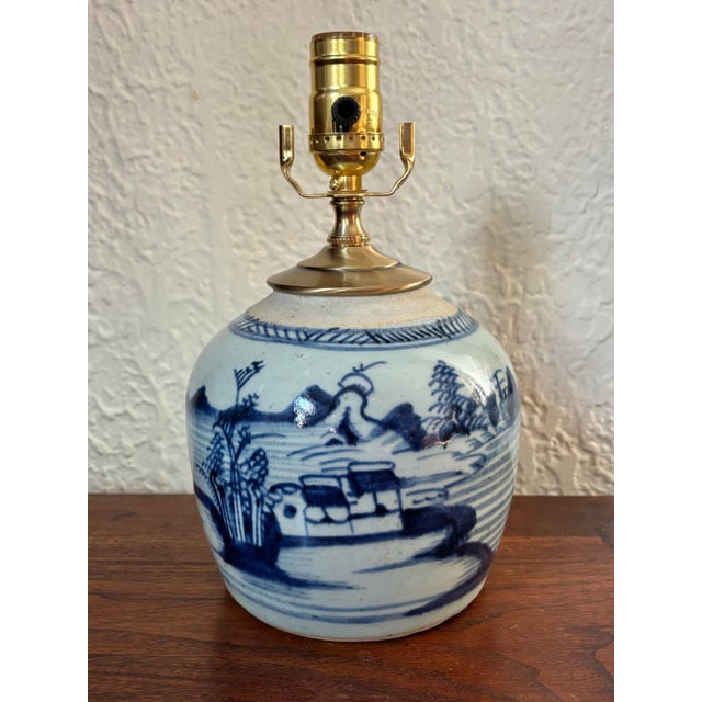 Blue Asian 19th Century Porcelain Vase Lamp For Sale - Image 8 of 8
