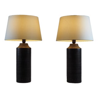 Scandinavian Brutalist Ceramic Table Lamps from Guldkroken, Sweden, 1960s, Set of 2 For Sale