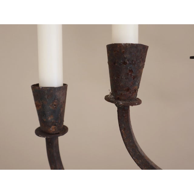 XL Antique Iron Candelabra For Sale - Image 4 of 7